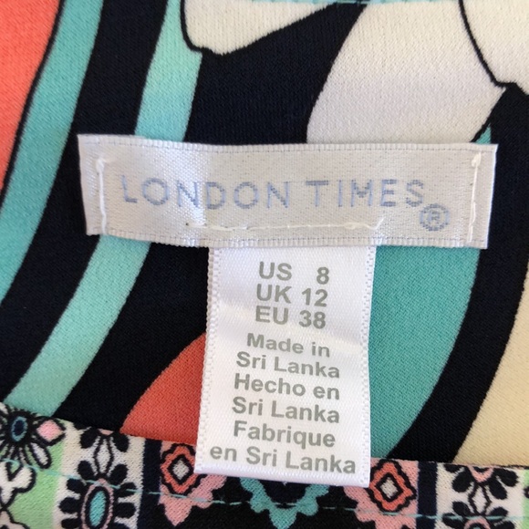 London Times Floral Print Knit Dress SZ 8 - Picture 8 of 10